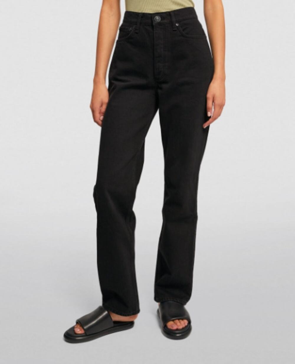 RAG & BONE Womens Alex High-Rise Straight-Leg Jeans Size 26 US 2 Black NWT